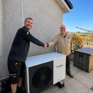 Heat Pump installation in Blackford Ryan at RCA with the happy customer